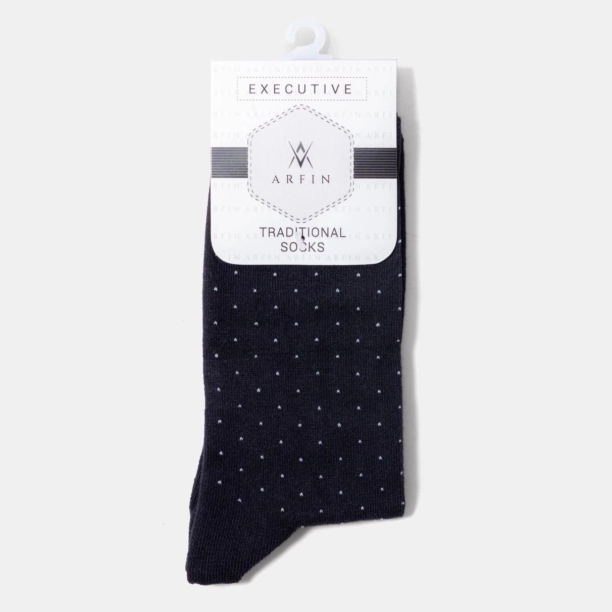Dot Printed Black Long Socks